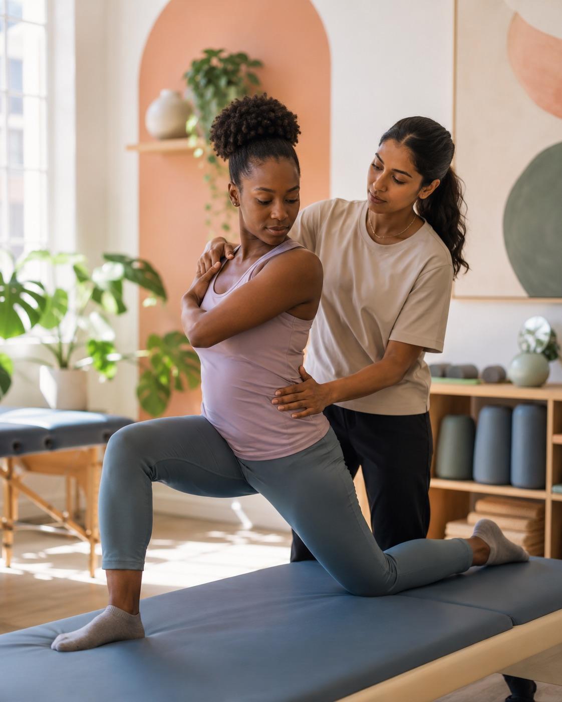 An instructor guiding a client through a private session.