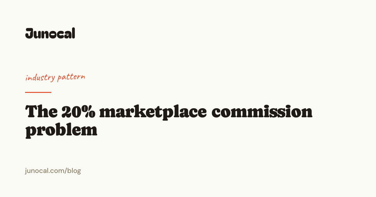 The 20% marketplace commission problem