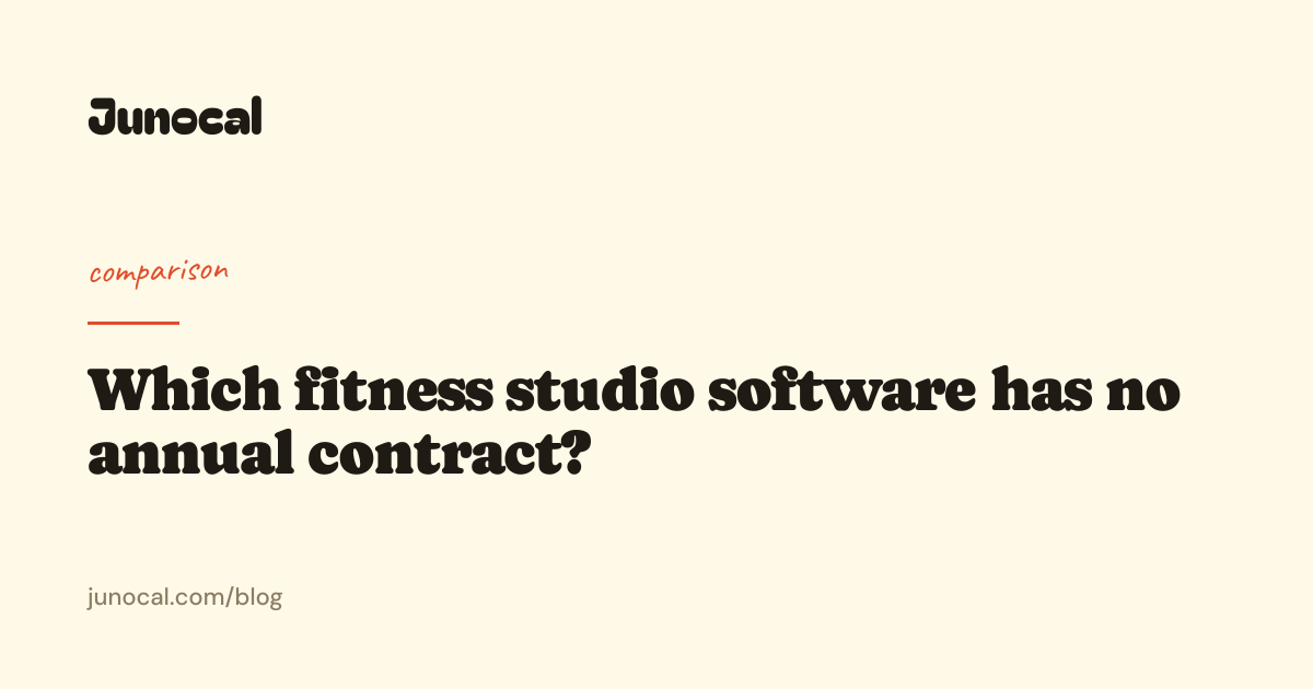 Which fitness studio software has no annual contract?